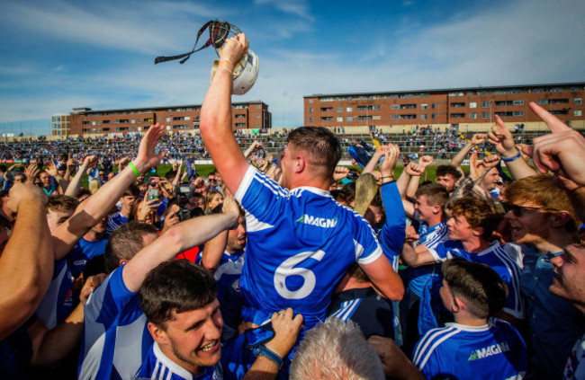 Ryan Mullaney celebrates after the game