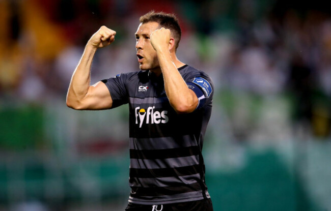 Brian Gartland celebrates after the game