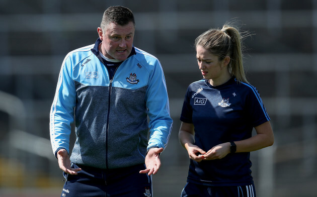 Mick Bohan talks too Siobhan Killeen before the game