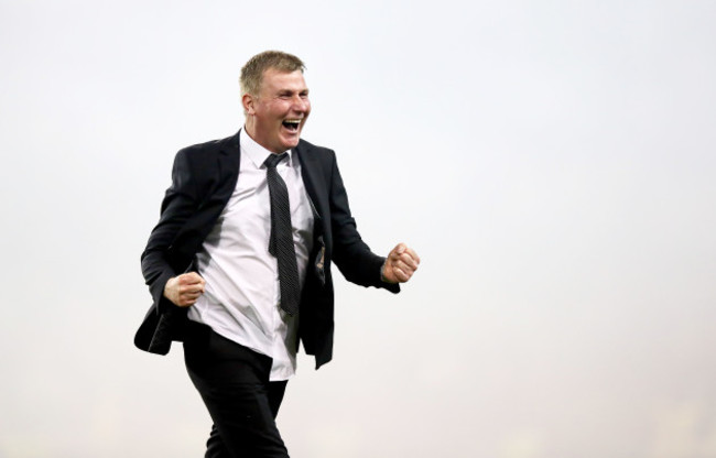 Stephen Kenny celebrates at the final whistle