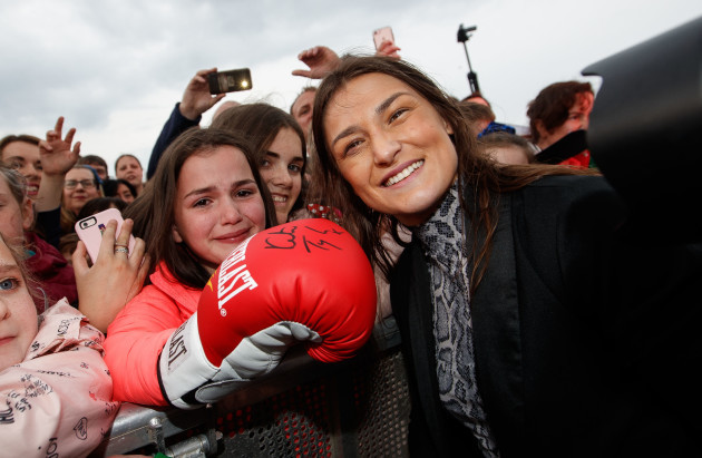 Katie Taylor with Katie O'Toole from Tallaght