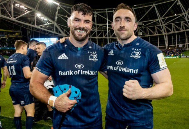 Mick Kearney and Jack Conan celebrate after the game