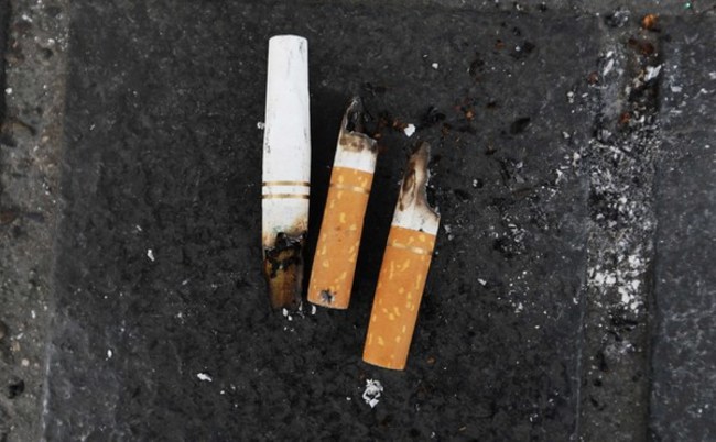 FILE PHOTO A report by the National Litter Pollution Monitoring System states that cigarette butts dropped by pedestrians now make up more than half of all our litter END