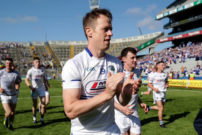 Lorcan Burke acknowledges the fans after the game