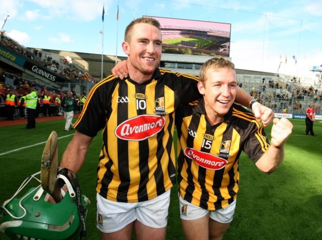 Eddie Brennan and Richie Hogan of Kilkenny celebrate