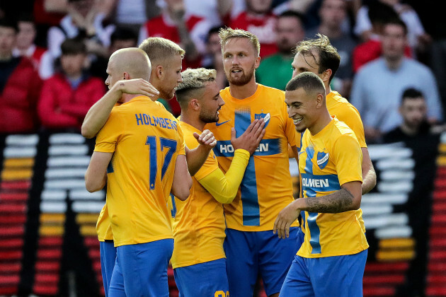 Kasper Larsen celebrates scoring his side's second goal