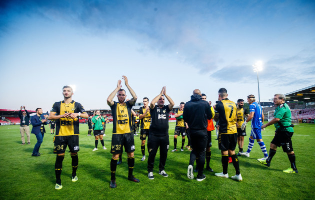 FC Progres Niederkorn celebrate after the game