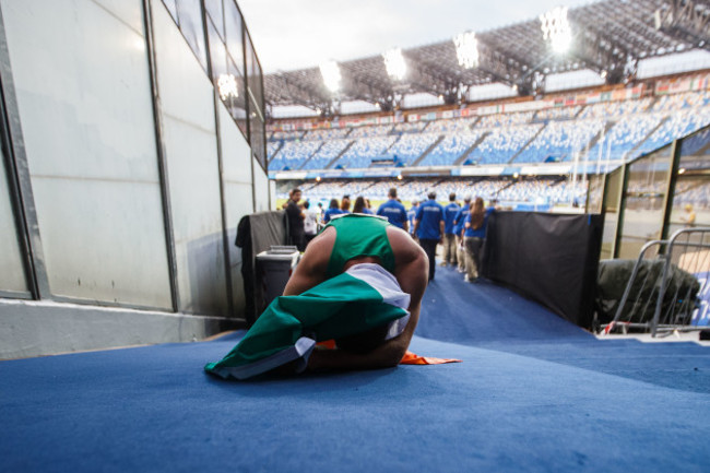 Marcus Lawler celebrates winning bronze