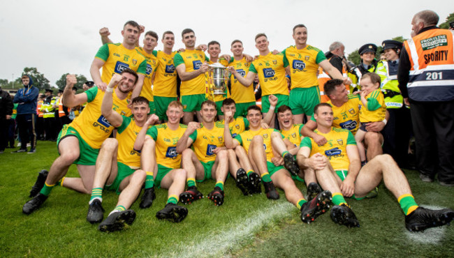 The Donegal team celebrate