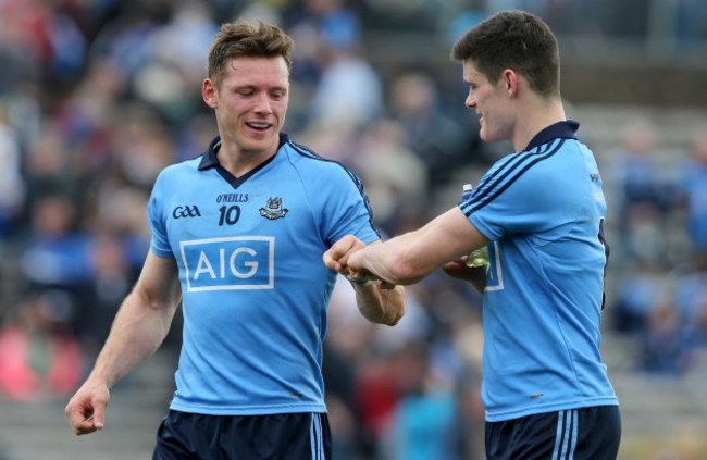 Paul Flynn and Diarmuid Connolly celebrate