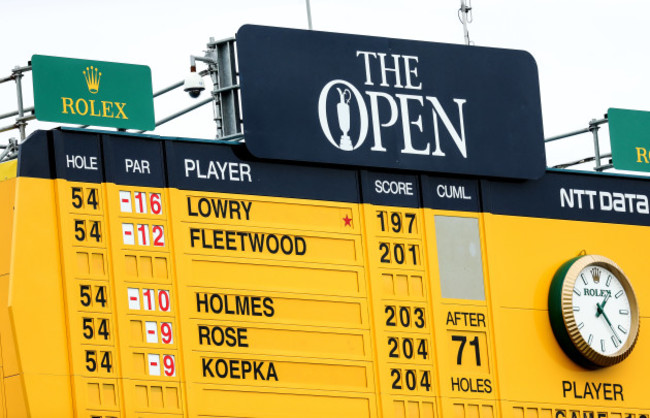 A view of the leaderboard ahead of the final day