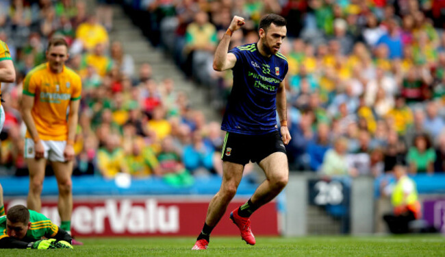 Kevin McLoughlin celebrates scoring the first goal