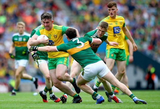 Patrick McBrearty with Tadhg Morley and Jason Foley