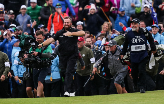 Shane Lowry celebrates winning