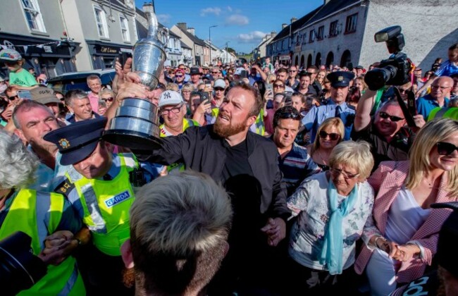 Shane Lowry arrives back in Clara 23/7/2019