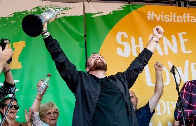 Shane Lowry celebrates at his homecoming in  Clara 23/7/2019