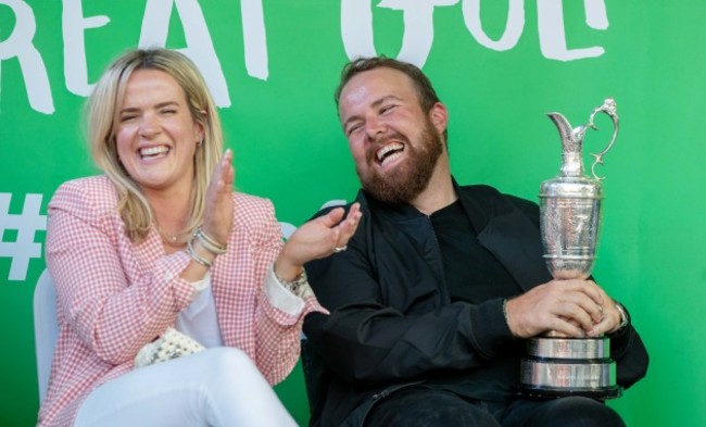 Shane Lowry with his wife Wendy Honner at his homecoming in Clara 23/7/2019