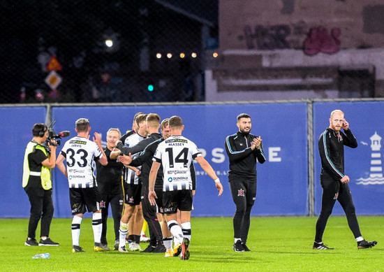 Dundalk players celebrate after the game