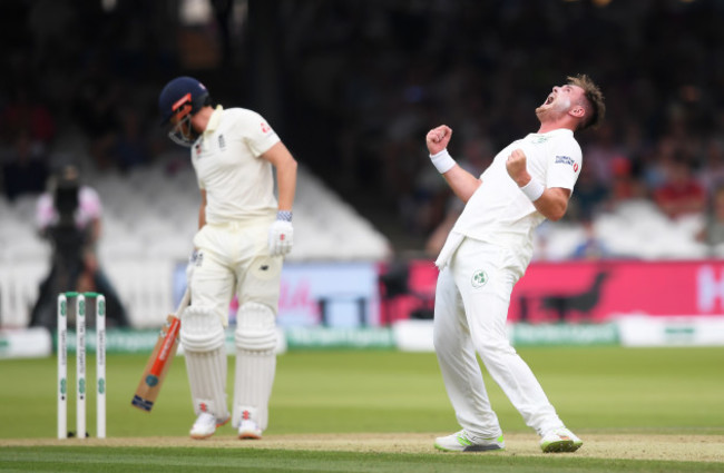 Mark Adair celebrates the wicket of Jonny Bairstow