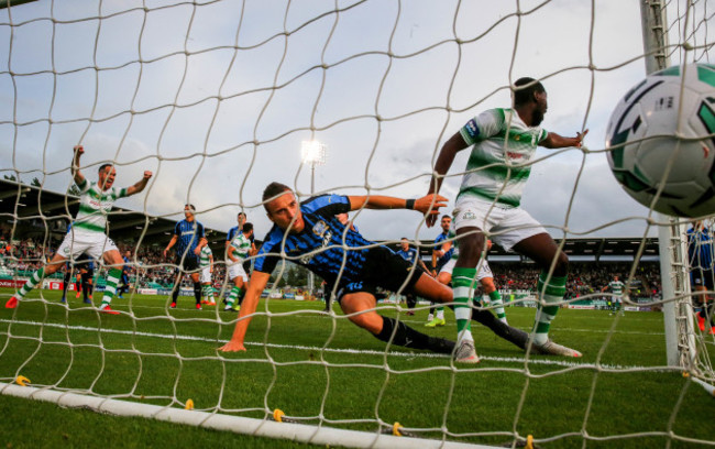 Dan Carr celebrates his side's first goal