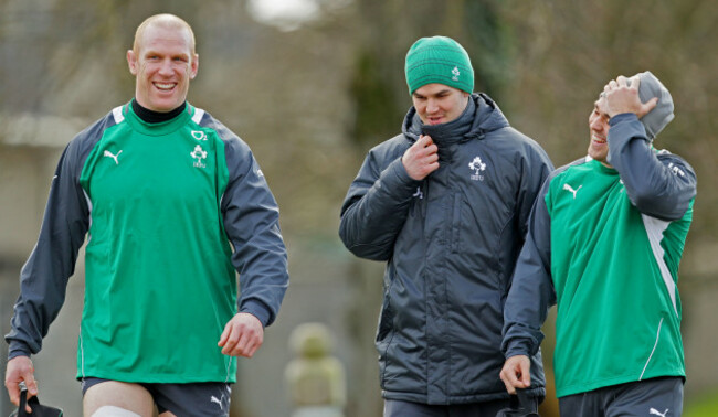 Paul O'Connell, Jonathan Sexton and Eoin O'Malley
