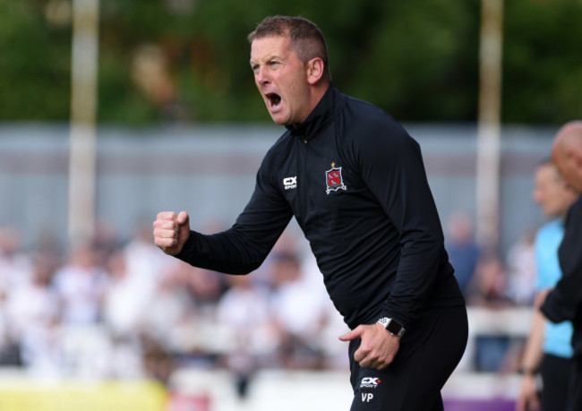 Vinny Perth celebrates his side's first goal