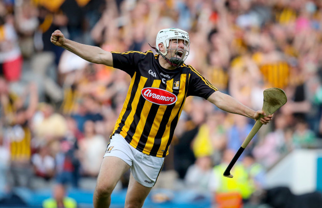 Padraig Walsh celebrates at the full time whistle