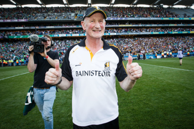 Brian Cody celebrates at the final whistle