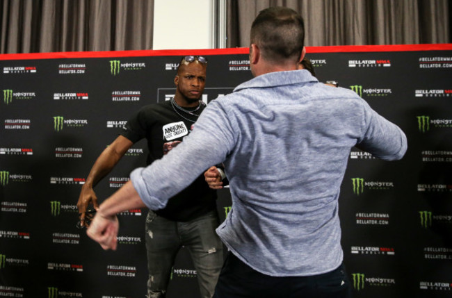 Michael 'Venom' Page and Richard Kiely scuffle