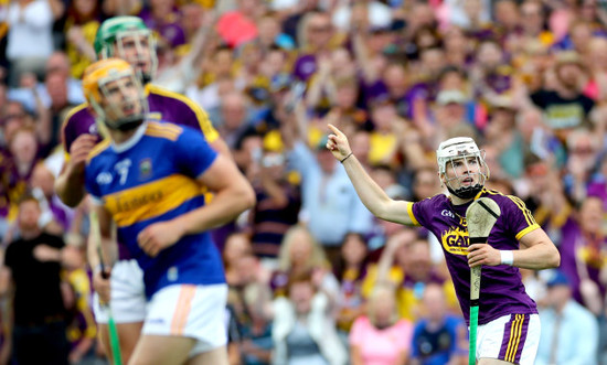 Rory O'Connor celebrates scoring a early point