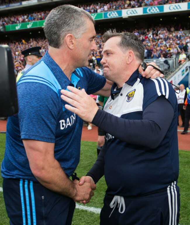Liam Sheedy with Davy Fitzgerald