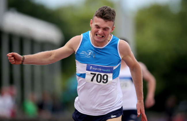 Marcus Lawler during the men's 200m race