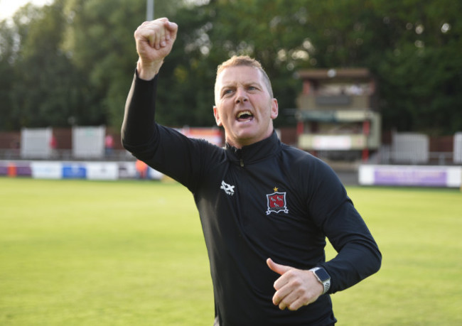 Vinny Perth celebrates winning