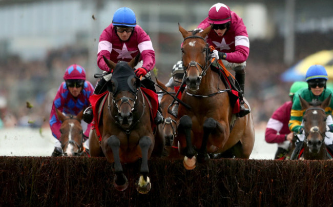 Mark Enright on Clarcam (left) on his way to winning the race