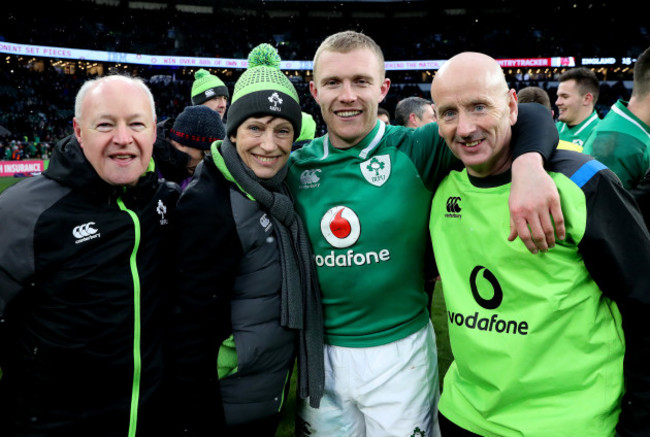 Ireland’s  Willie Bennett Ruth Woodmartin Keith Earls and Dave Revins after the match