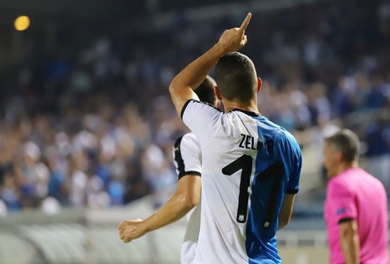 Emilio Jose Zelaya celebrates scoring their first goal