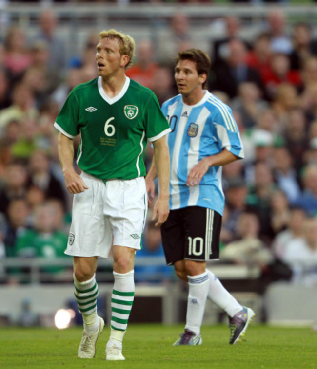 Paul Green with Lionel Messi