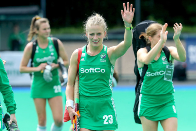 Hannah Matthews celebrates after the game