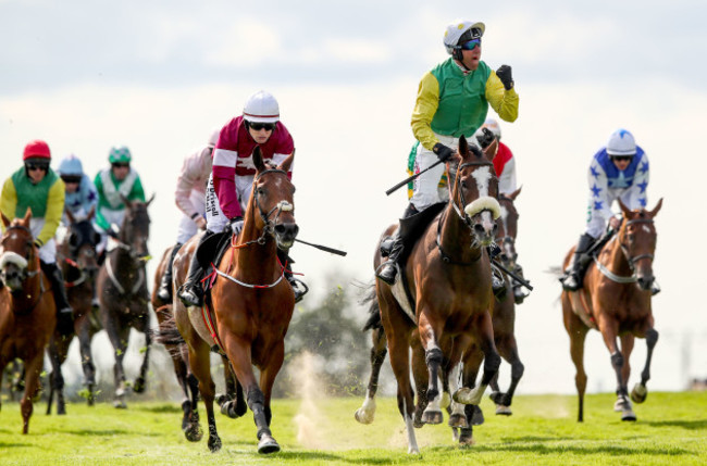 Robbie Power onboard Tudor City celebrates winning