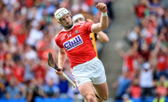 Pat Horgan celebrates scoring a goal