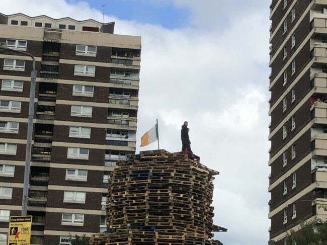 Bonfire in north Belfast