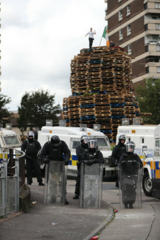 Bonfire in north Belfast