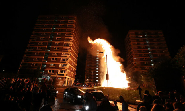 Bonfire in north Belfast
