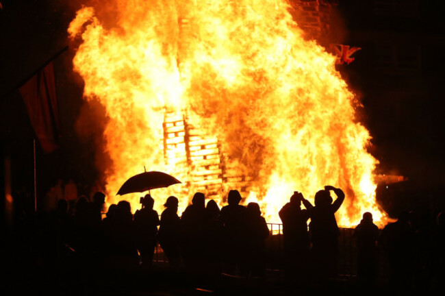 Bonfire in north Belfast