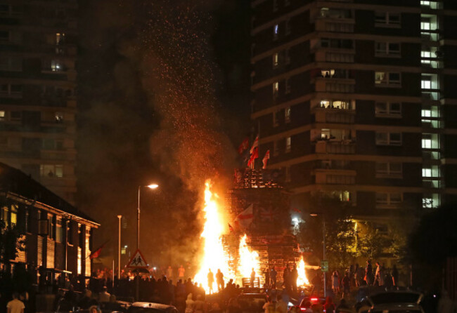 Bonfire in north Belfast