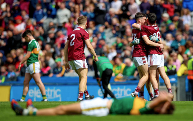 Galway celebrate at the final whistle