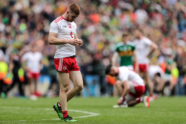 Cathal McShane dejected after the game