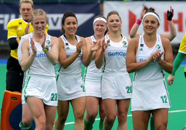 Ireland players celebrate after the game