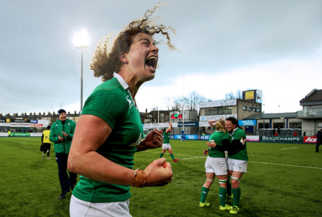 Jenny Murphy celebrates after the game