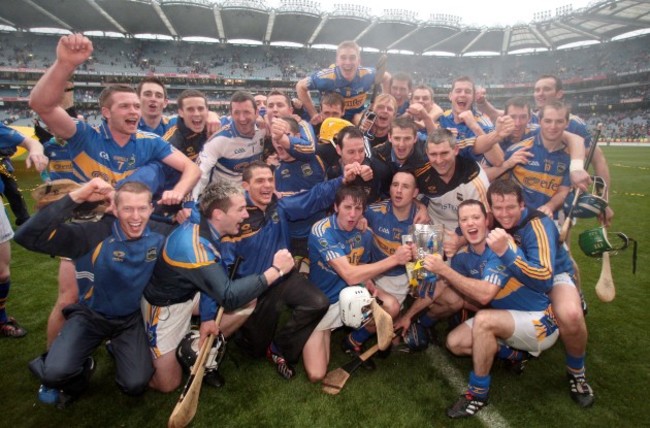 Tipperary players and and managerment celebrate